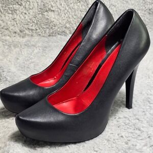 Andrea Platform Pump Black Red Interior Stiletto Heels Pointed Toe Womens 8.5
